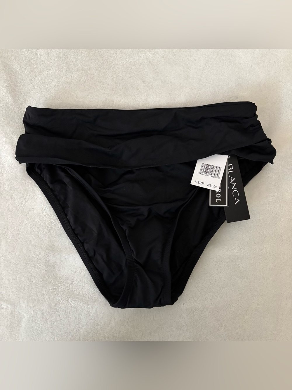 Black Ruched Bikini Bottom